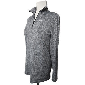 NIKE Golf Dri-Fit Heather Gray Long Sleeve 1/4 Zip Top Women's Size Medium M